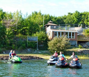 Waterfront cottage at Pleasant Cove Resort, Pointe au Baril, Ontario Sea Doo Lodgings