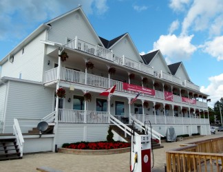View of front of Sportsman's Inn, Killarney, Ontario Sea Doo Lodgings 
