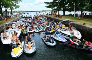 Watercraft Ride For Dad Sea Doo Tour participants fill a lock