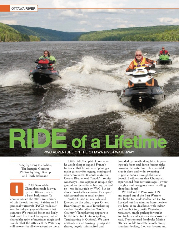 PDF of article on Ottawa River Sea Doo Tour