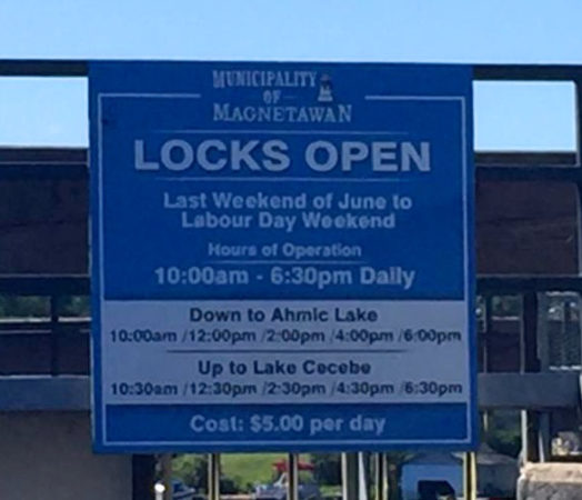 This lock separates the Magnetawan River Ontario from Ahmic Lake