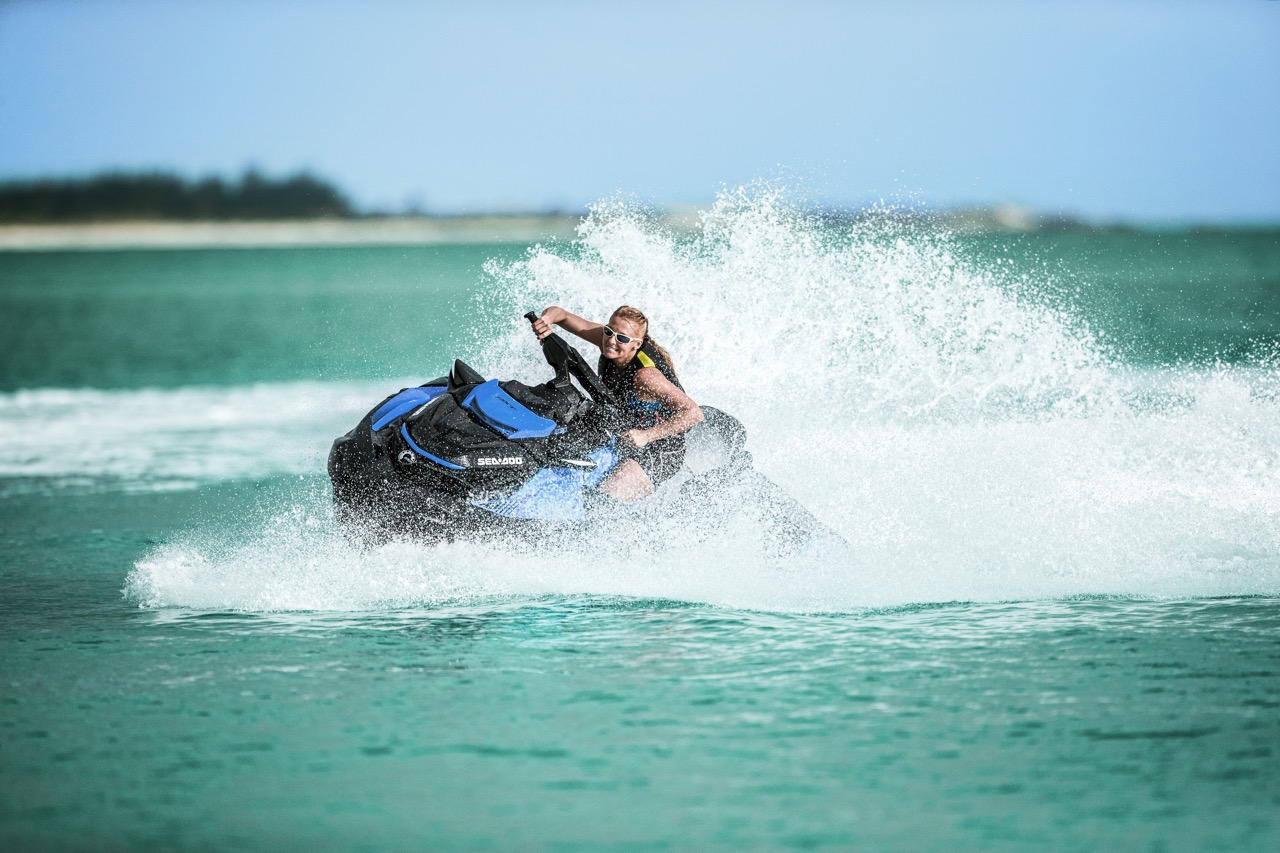 Solo rider playing on Sea Doo ST3 Hull