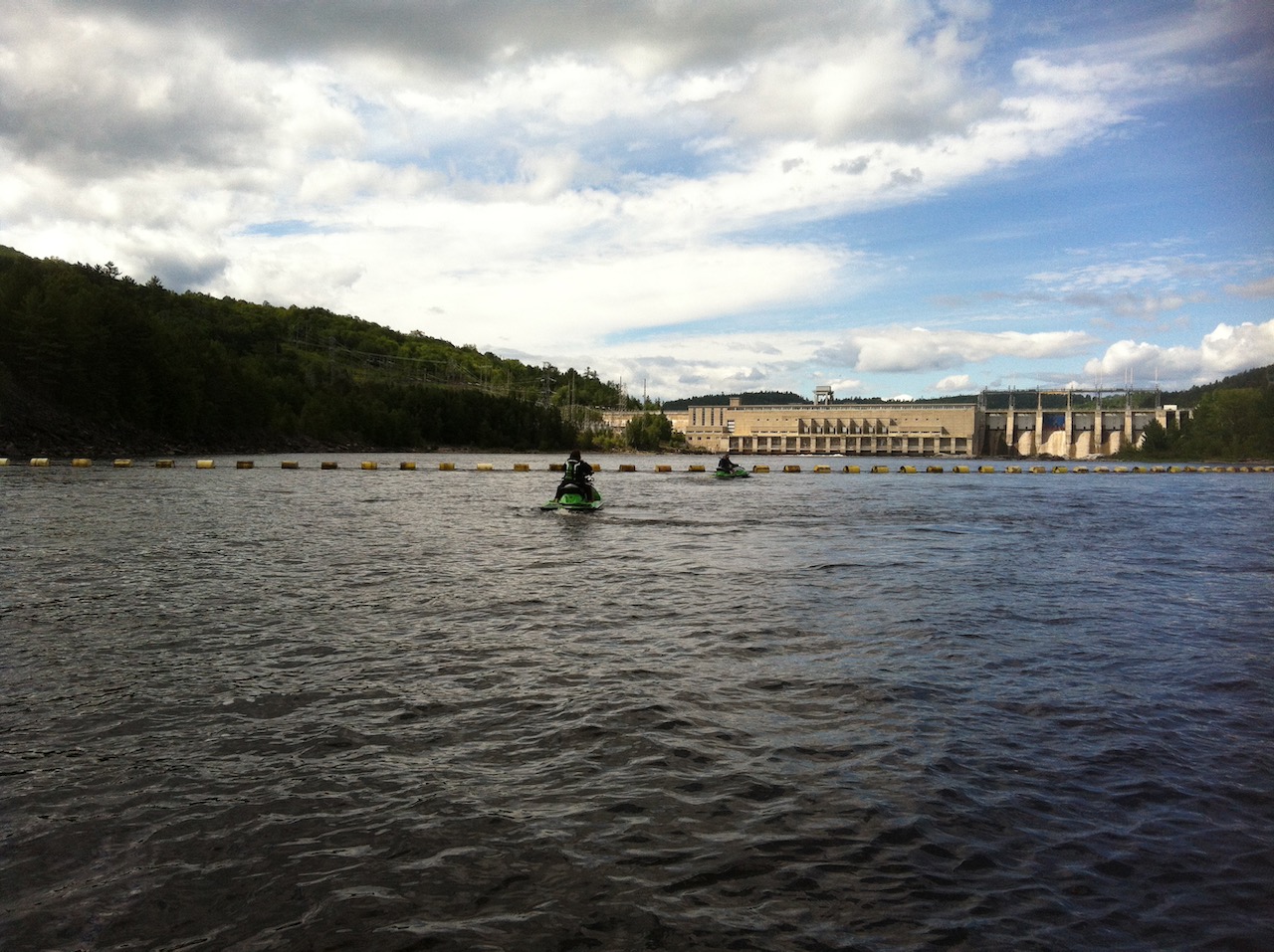 The Upper Ottawa River ride is blocked by several massive dams like this one at Mattawa.